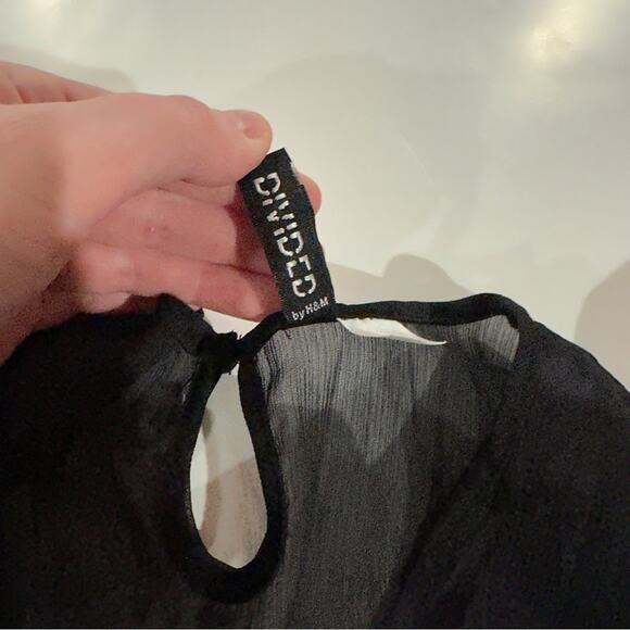 H&M Divided Black & Orange Floral Rose Print Sleeveless Dress Size 4 - Picture 6 of 11